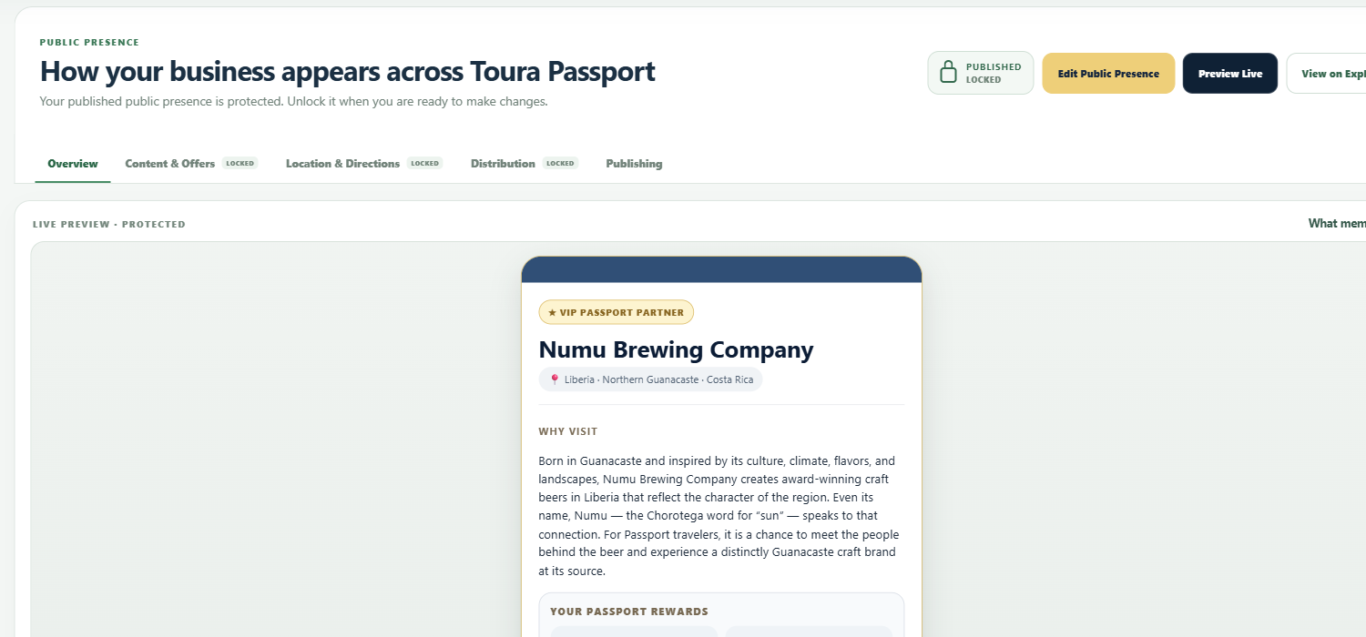 Passport Partner public presence interface
